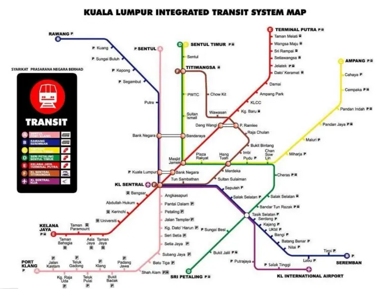 Das Metronetz der Stadt Kuala Lumpur als bestes Transportmittel in Malaysia auf einer Rundreise.