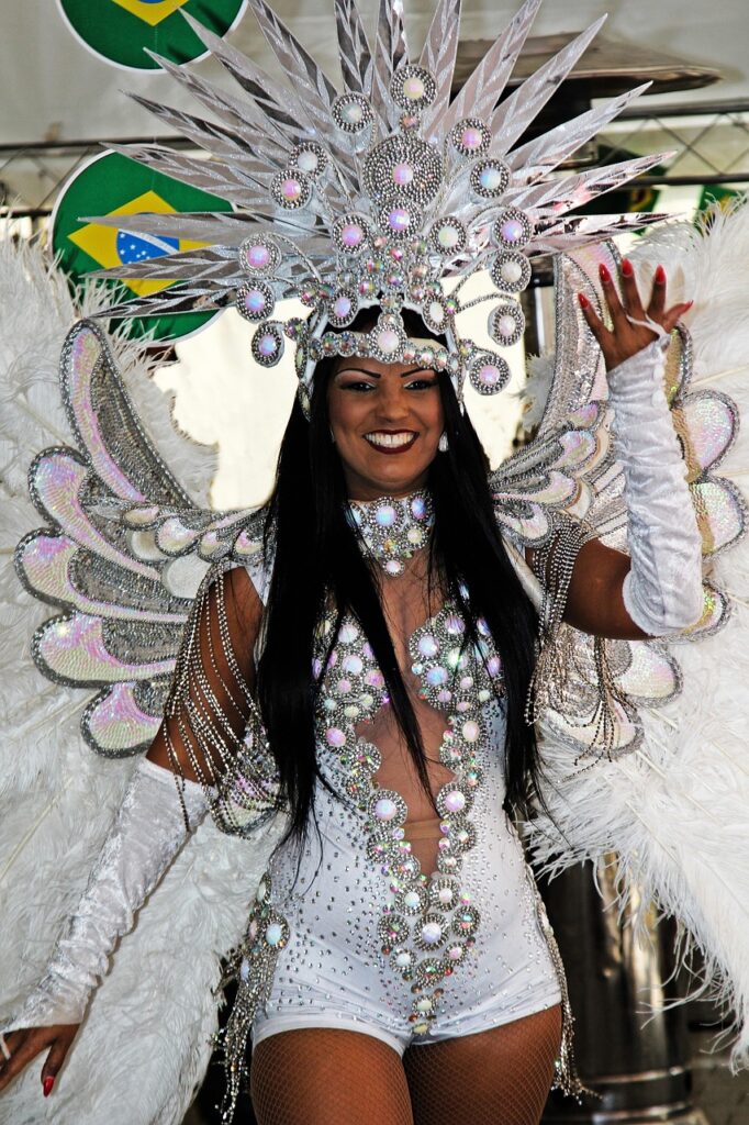 samba, samba dancer, brazil, to dance, pretty woman, exotic, rio, carneval, woman, face, beauty, costume, dancer, sensual, attractive, smile