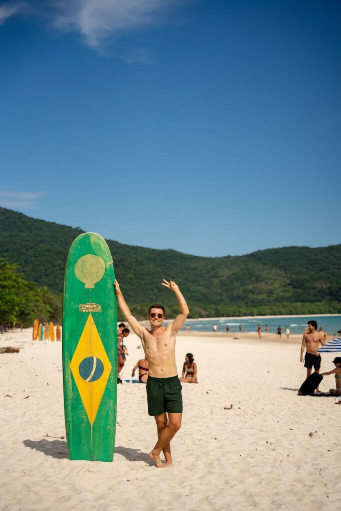 Panorama des Strandes Lopes Mendes auf Ilha Grande
