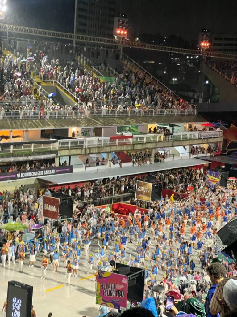 Karnevalsmenge im Sambodromo in Rio de Janeiro