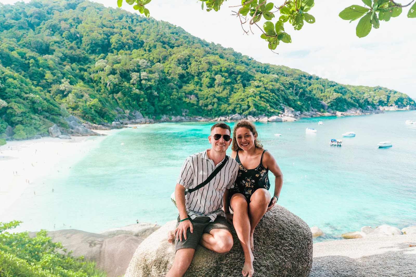 Türkise Bucht der Similan Islands von oben