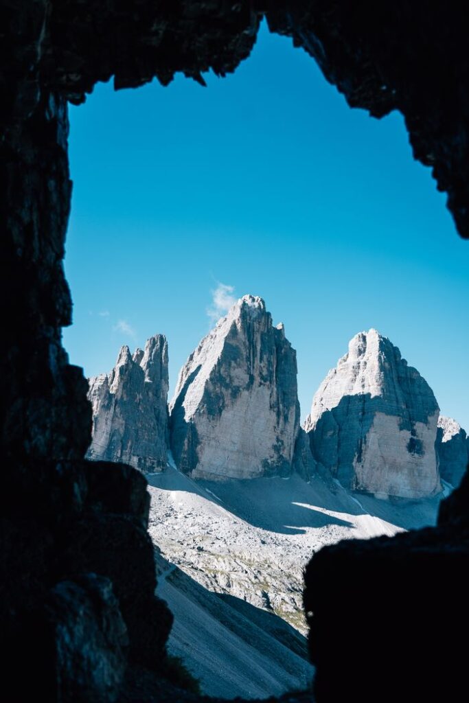 Drei Zinnen in den Dolomiten in Südtirol