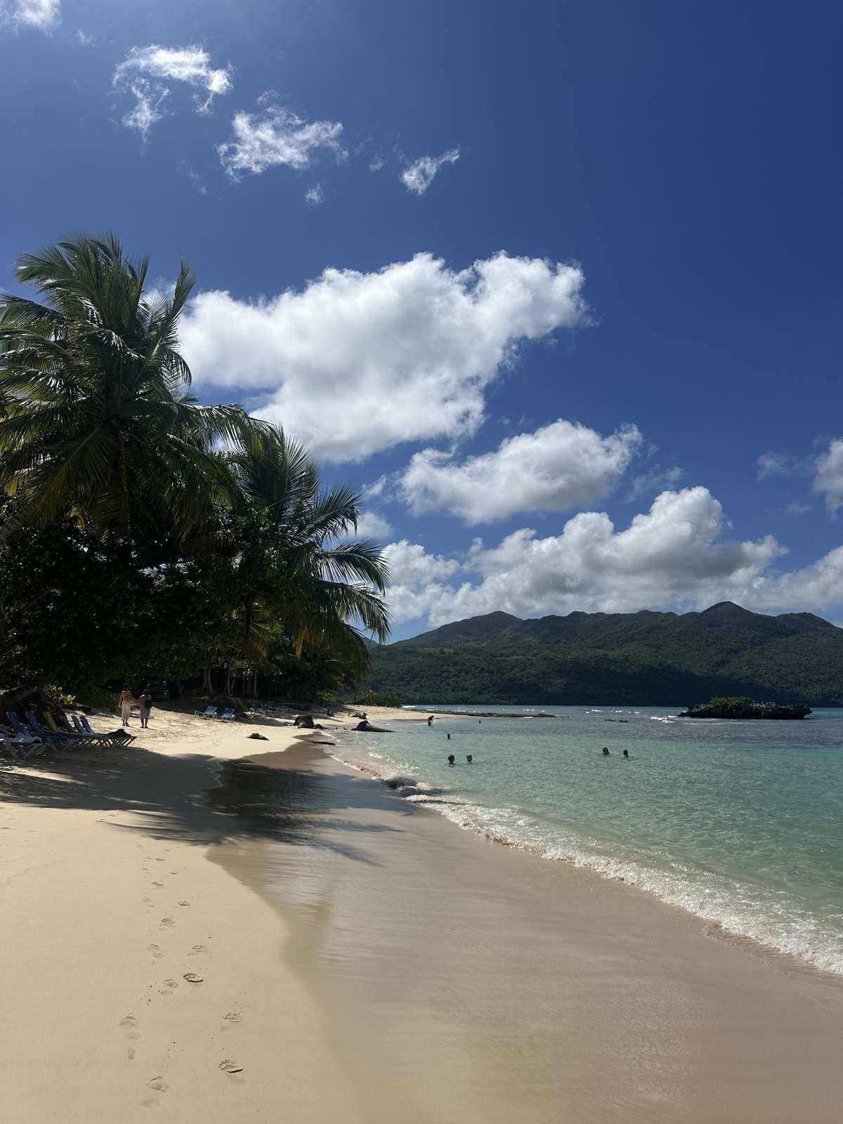 Samaná Sehenswürdigkeiten: Palmen und türkises Wasser an der Playa Rincón